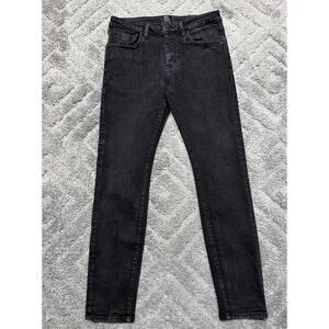 NEUW Iggy Skinny Jeans Men's 34x32 Stretch Button Fly Denim Black 2009